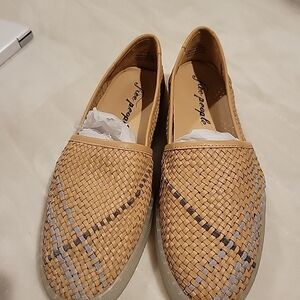 Free People Beige Woven Women's Loafers